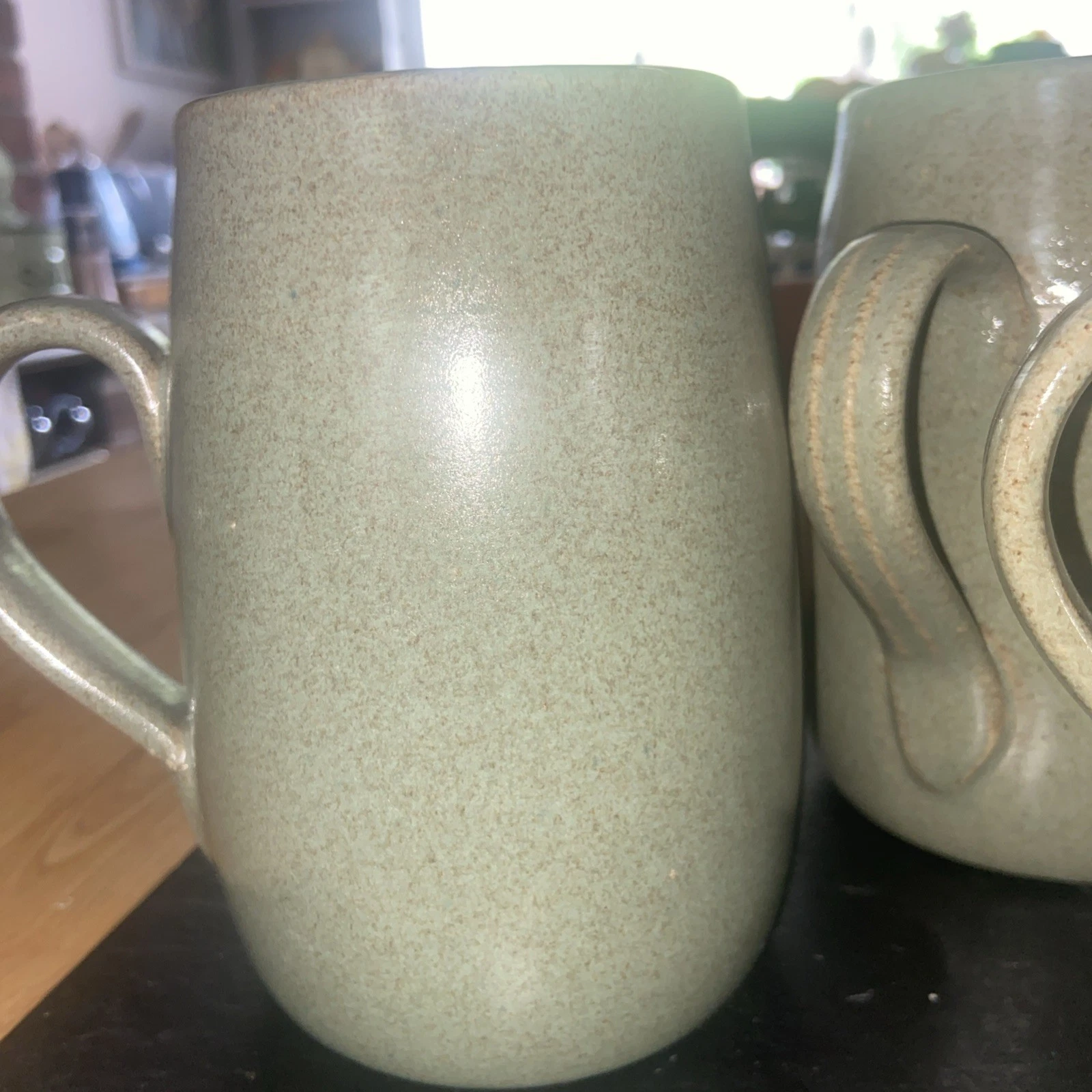 Medium grey speckled solid glaze pint tankard (M4 code example)